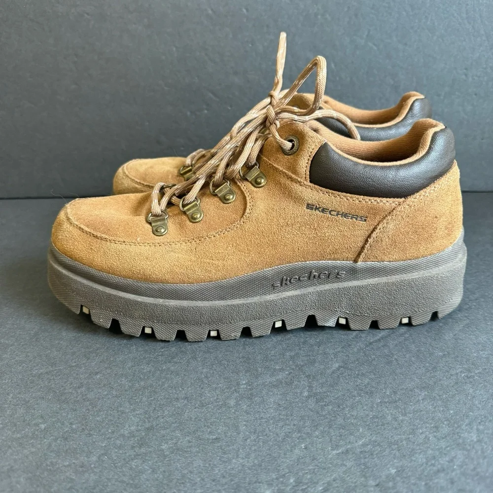 Y2K Sketchers Jammers Shoes Plarform Chunky Lug Sole Boots Vintage Suede Size 9